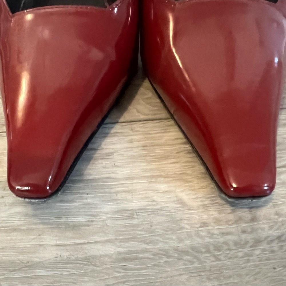 $950 Gucci -Mallory 55 Patent leather Slingback Pumps Size Women's 38.5 - Picture 9 of 15